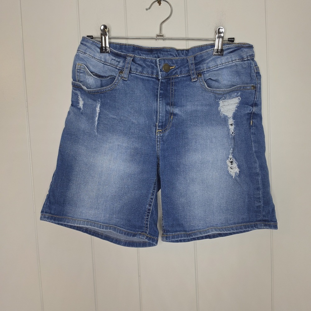 Lascana Distressed Stretchy Denim Shorts Size 4